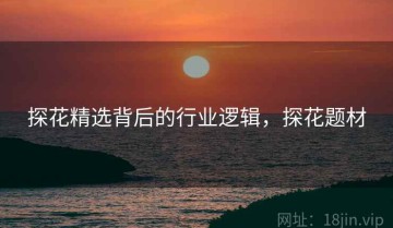 探花精选背后的行业逻辑，探花题材