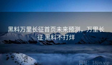 黑料万里长征首页未来预测，万里长征 黑料不打烊
