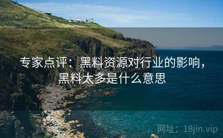 专家点评：黑料资源对行业的影响，黑料太多是什么意思