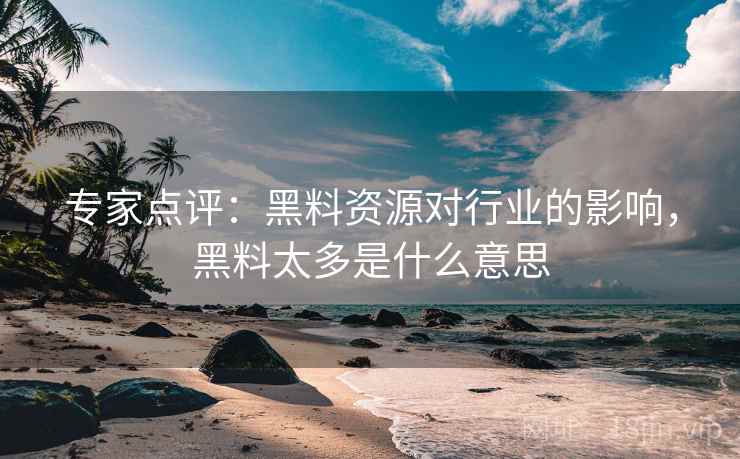 专家点评：黑料资源对行业的影响，黑料太多是什么意思