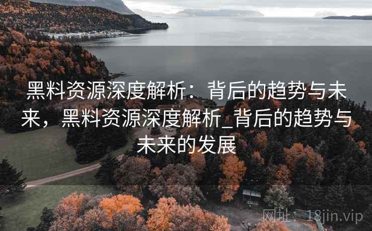 黑料资源深度解析：背后的趋势与未来，黑料资源深度解析_背后的趋势与未来的发展